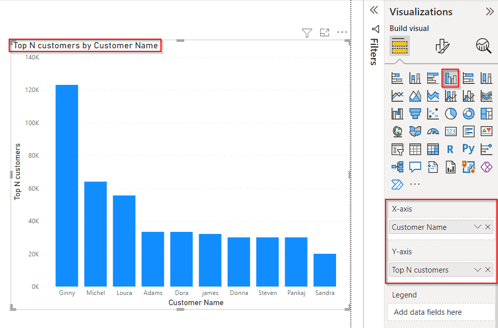 Example of What if Parameter Power BI filter