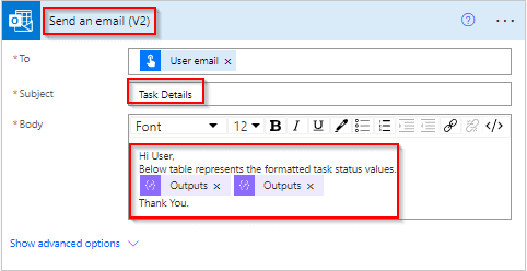 create html table formatting in power automate