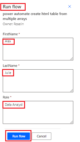 Example to Create HTML table From Multiple Arrays using the Power Automate