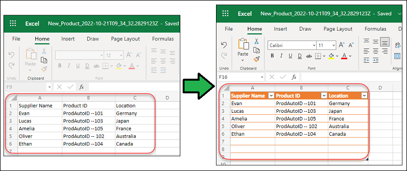 Export dataverse data table to excel