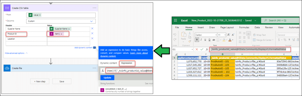 Export Dataverse table to excel in power apps using flow