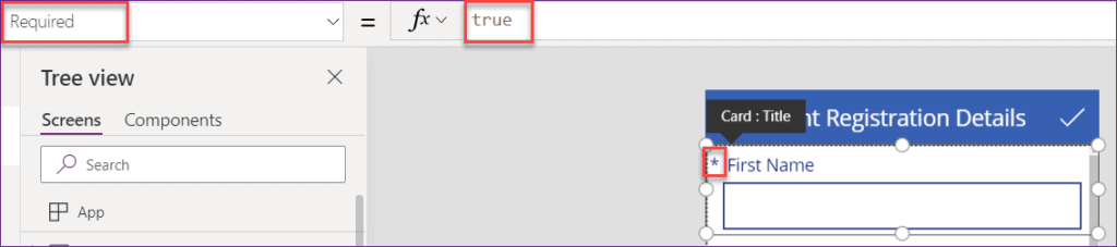 powerapps mandatory field validation