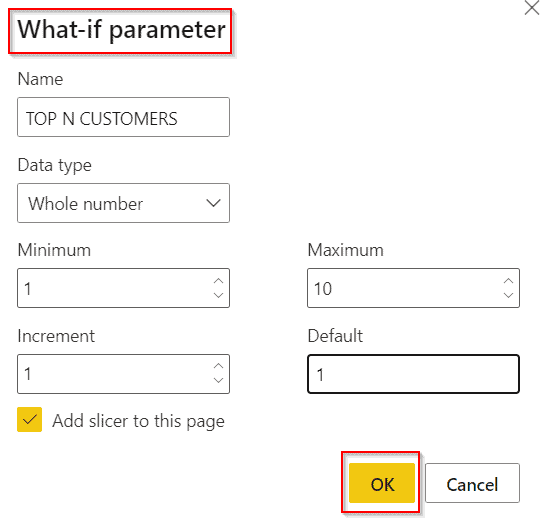 Filter Data Dynamically using the What if Parameter in Power BI example