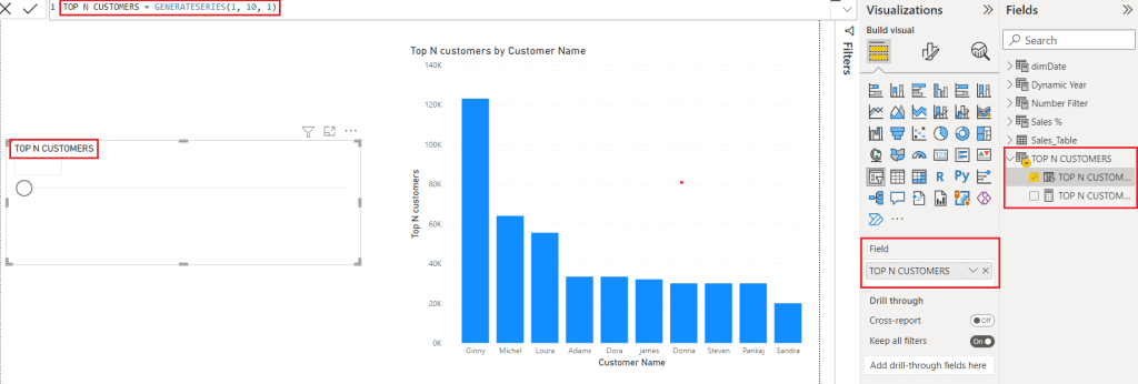 Filter Data Dynamically using What if Parameter in Power BI example