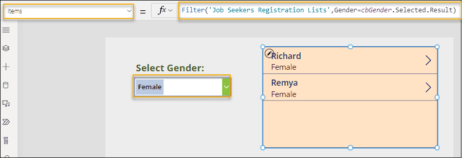 Filter Dataverse Choice column using Combo Box