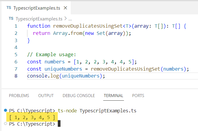 Filter Duplicates from an Array in TypeScript