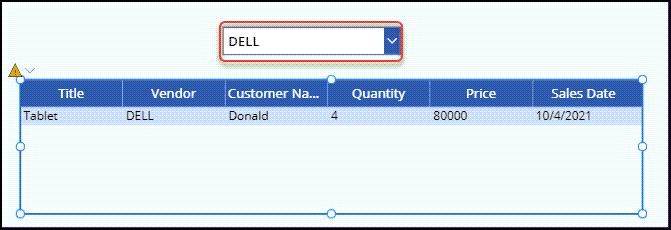 Filter Power Apps Data table on SharePoint Choice field