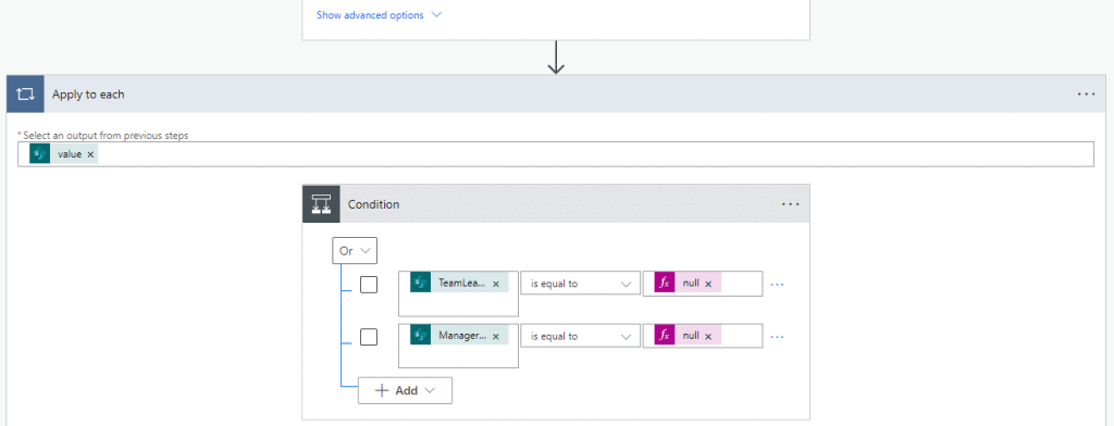 Flow condition on empty SharePoint multiple person fields