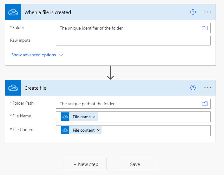 Flow for copying files and folders between two OneDrive accounts