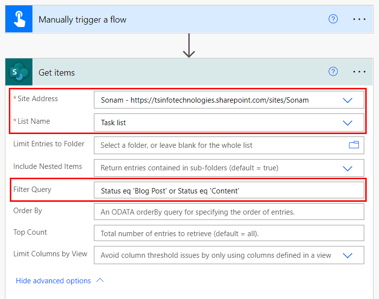 Flow with Multiple condition create HTML table