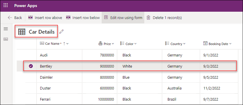 Get a Row By ID From Dataverse