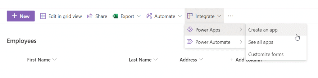 get started with powerapps