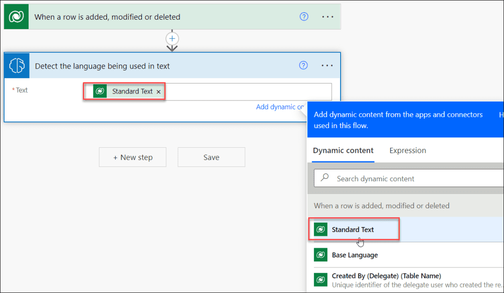 How to translate Text in Dataverse using Power Automate