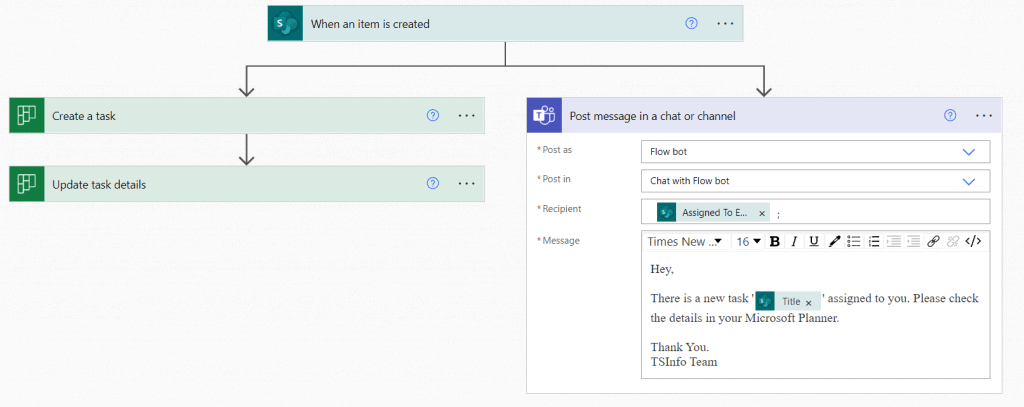 How to add a parallel branch in power automate