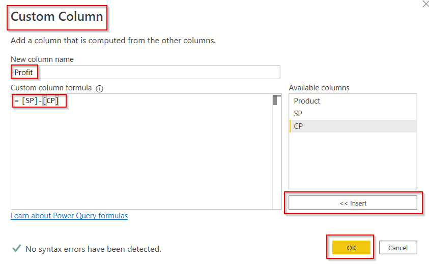 How to add column using Power Query editor example