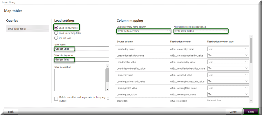 How to add data to dataverse table in Power Apps using Power Query