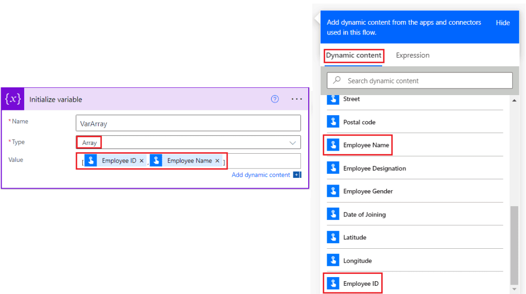 How to append multiple values to an array in Power Automate