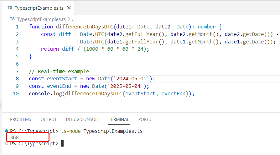 How to Calculate Date Difference in Days in Typescript