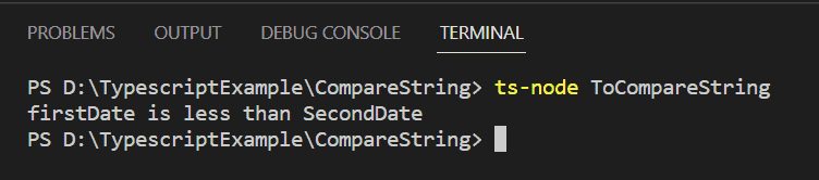 How to compare two string dates in typescript