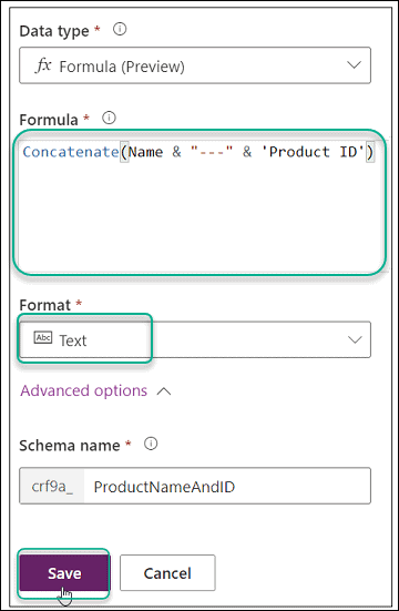 How to create a Dataverse Formula Column