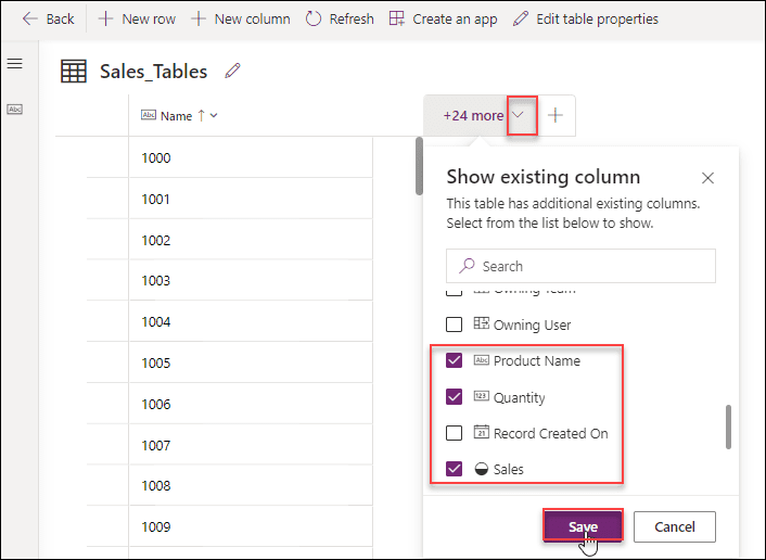 How to create custom table from excel in dataverse