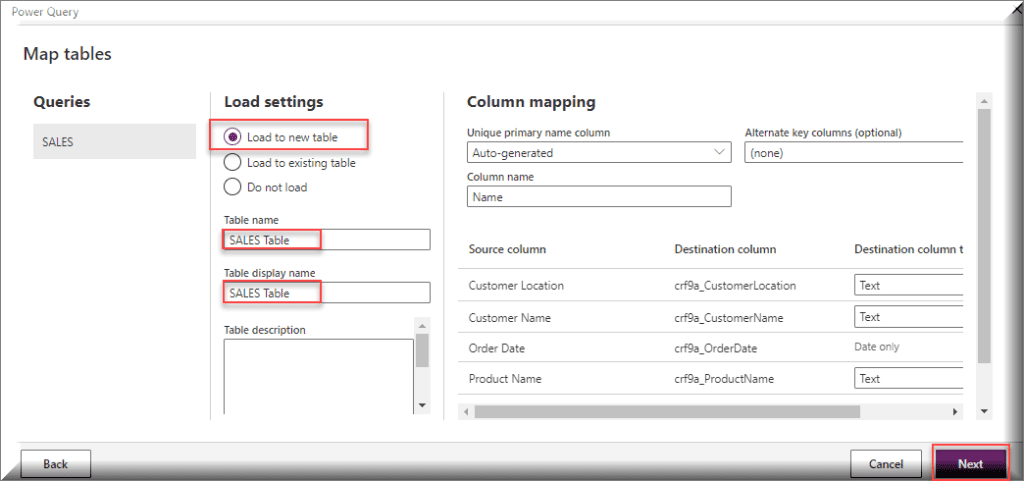 How to create Dataflow from excel in Dataverse