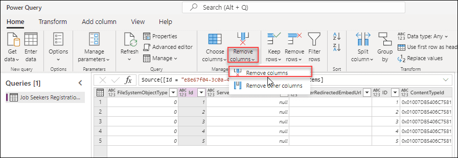 How to create table from SharePoint list in Dataverse