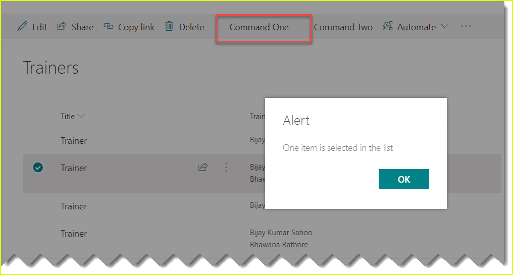 how to develop sharepoint framework list view command set