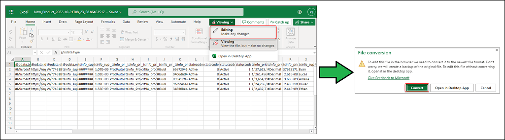 how to export datatable to excel in powerapps