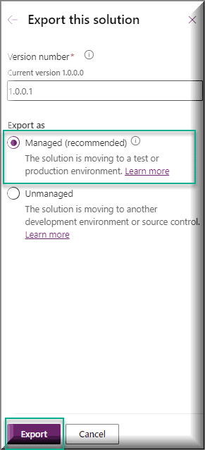 How to export Power Apps Solution