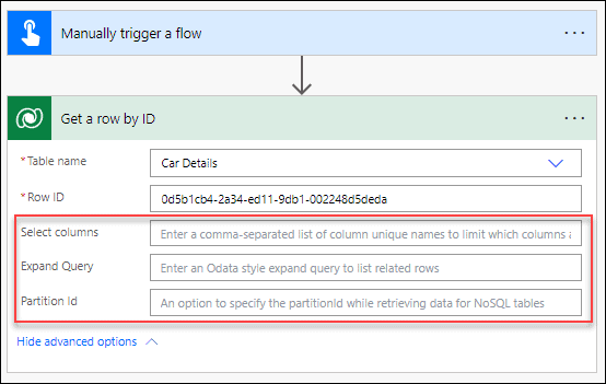 How to find a Row by ID from Dataverse