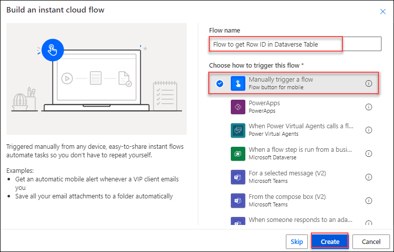 How to get Row ID in Dataverse Table