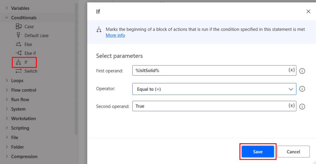 How to include the conditionals within the Desktop flow