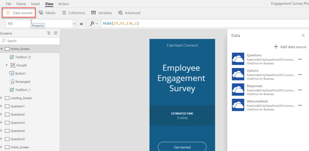 how to make a survey in powerapps