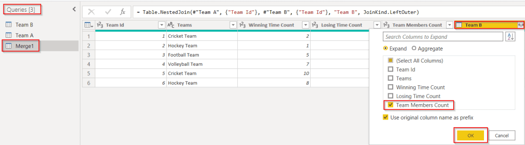 How to Merge Tables in a Power BI example