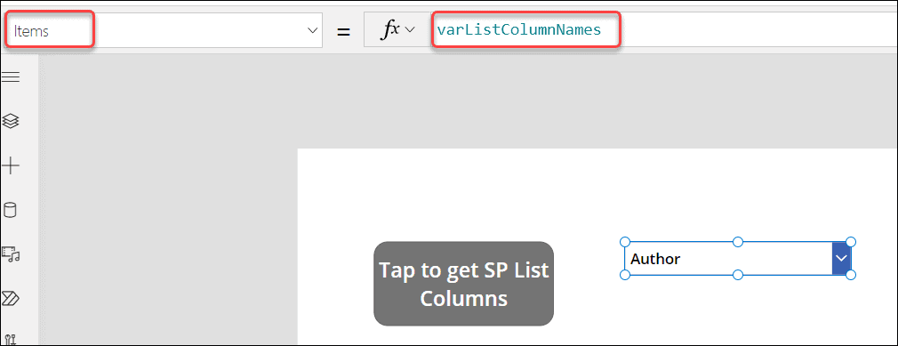 How to retrieve collection column names in Power Apps