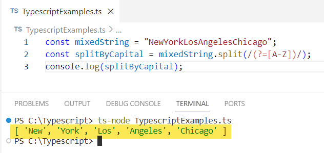 How to typescript split string into array