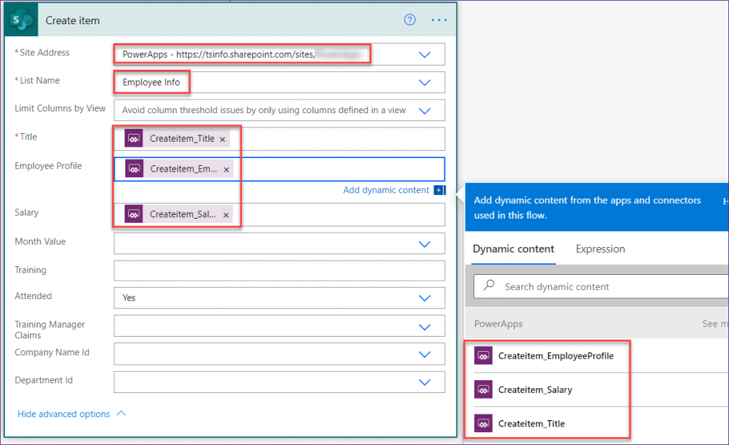 how to use PowerApps button onselect run flow