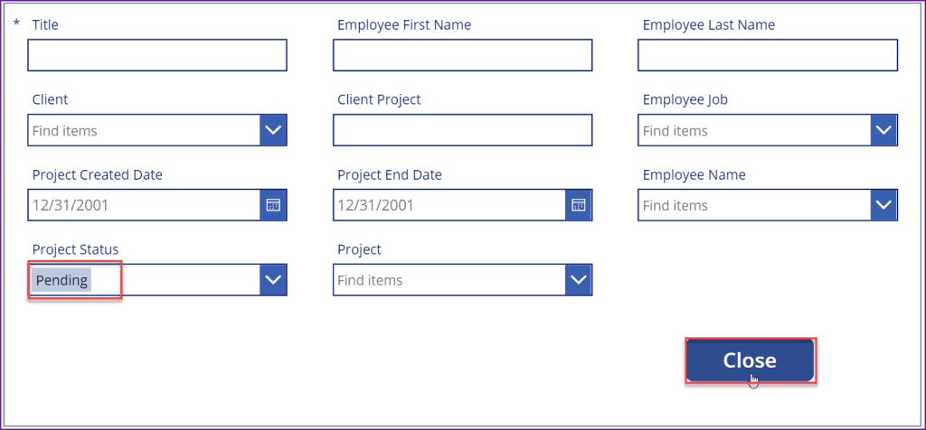 How to use PowerApps button onselect set field values