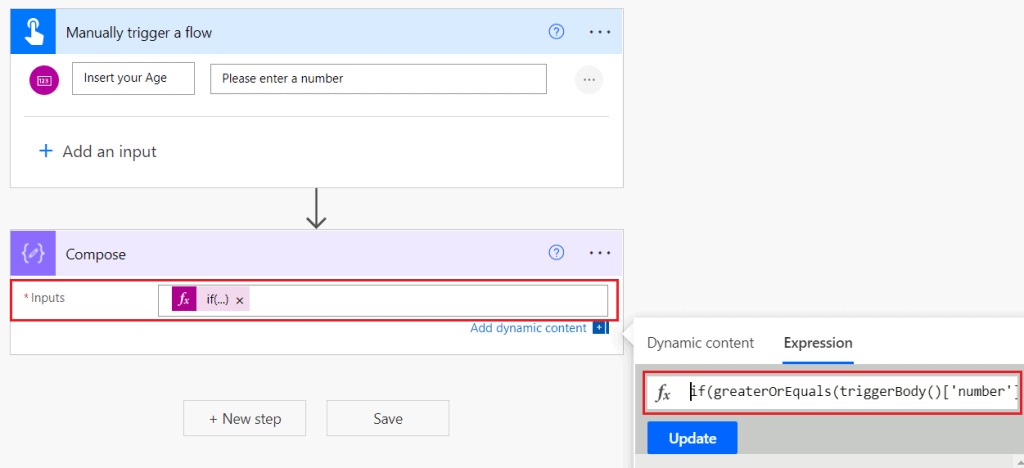 If expression in Power Automate