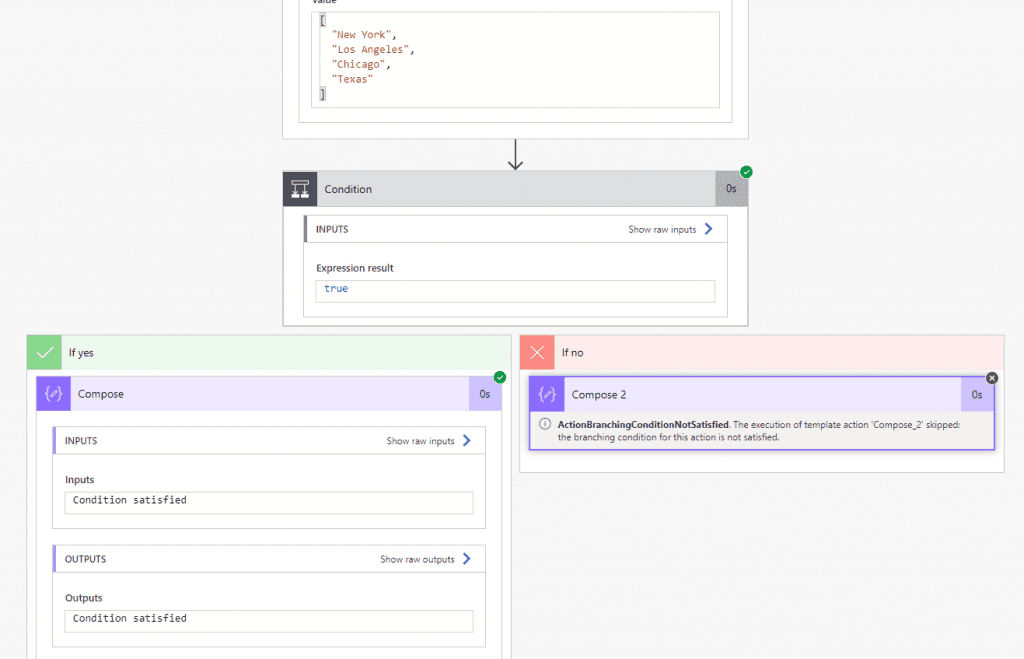 If expression using Length function on Microsoft flow