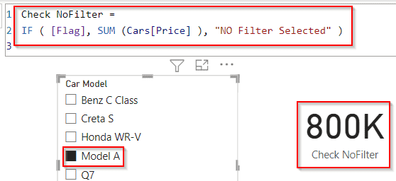 If no filter is selected Power BI DAX