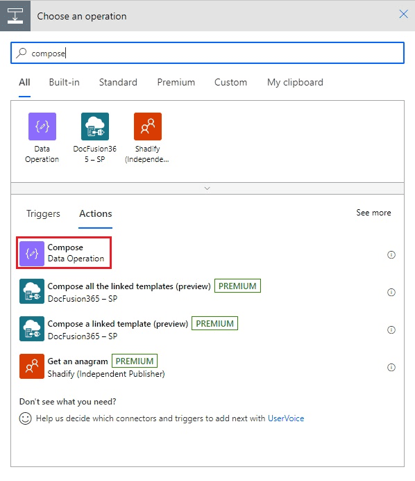 Using MS Flow how to remove properties from an object