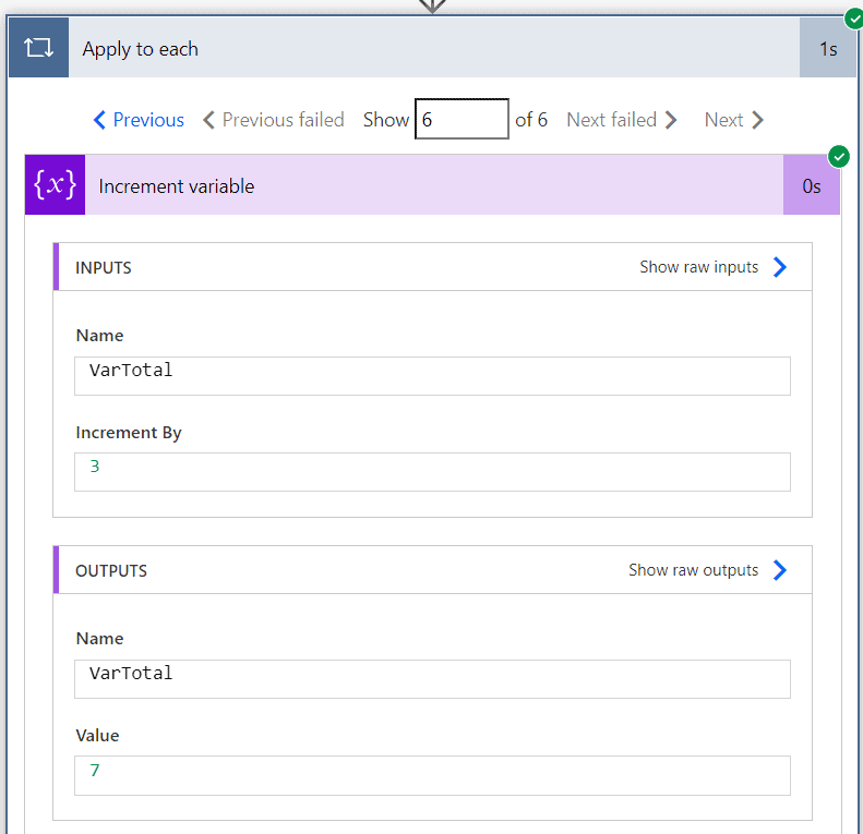 increment variable in apply to each in power automate