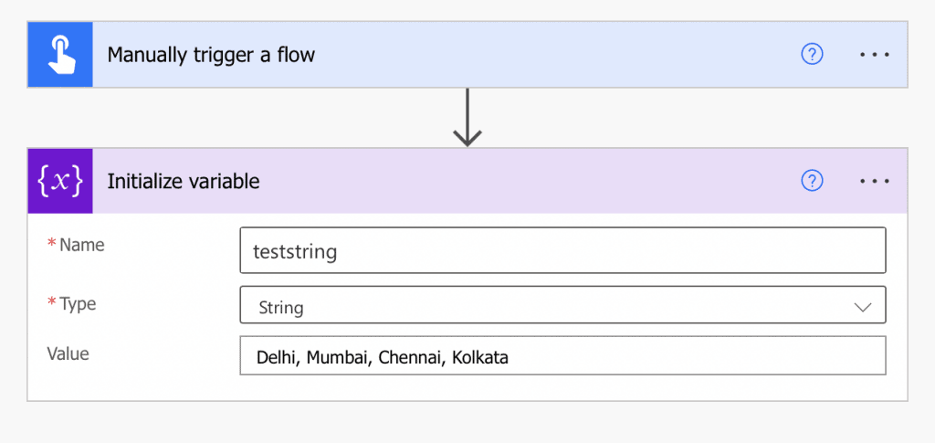 Initialize teststring variable