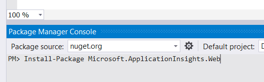 Install Microsoft.ApplicationInsights.Web from NuGet Package Manager Console