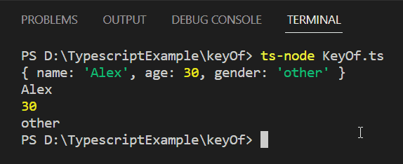 Keyof in typescript