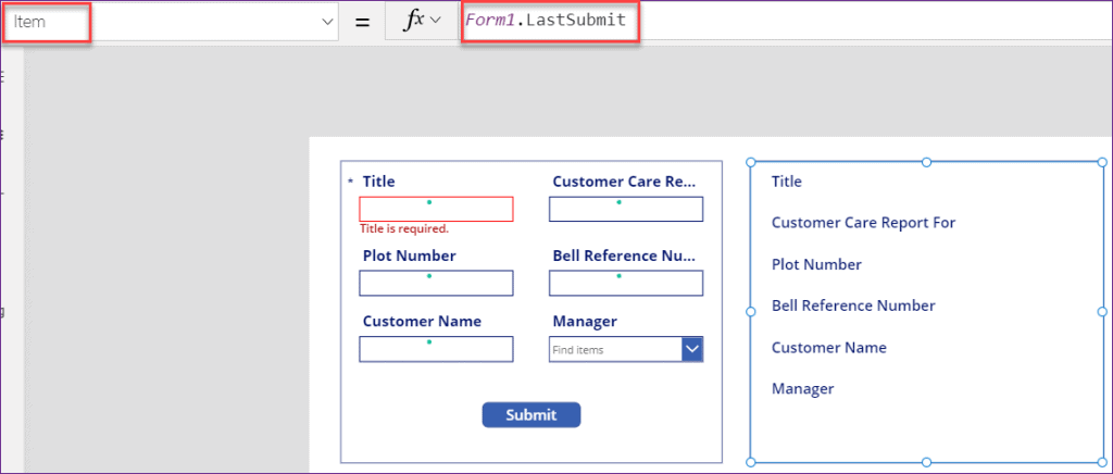 LastSubmit function PowerApps