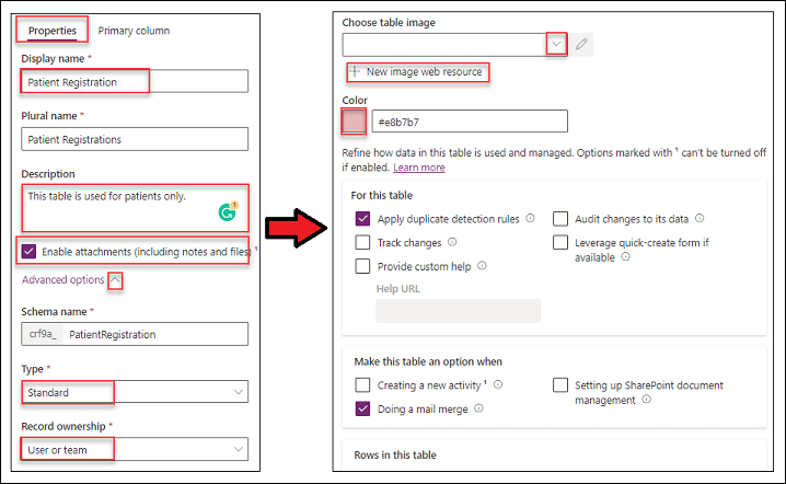 Microsoft Dataverse create custom table