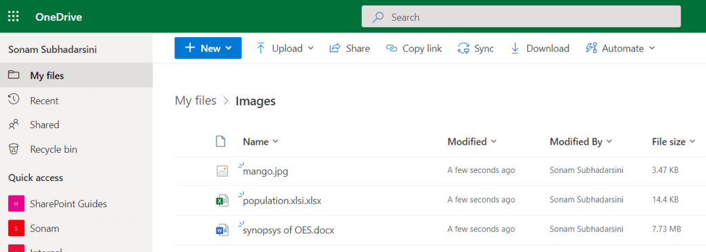 Microsoft flow copy files from OneDrive to SharePoint